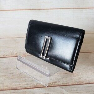 Authentic Salvatore Ferragamo Leather Keyholder Black Silver Tone Hardware Unise